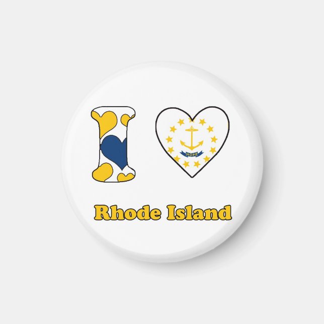 Imán Amo la Isla Rhode (Frente)
