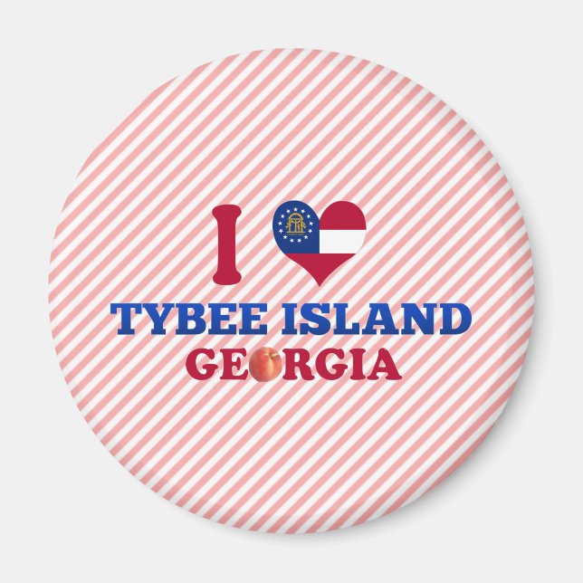 Imán Amo la isla Tybee, Georgia (Frente)