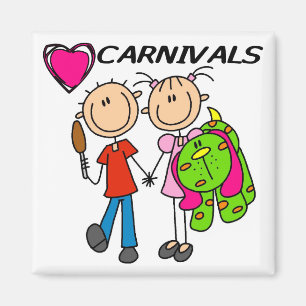 Imán Amo las camisetas y los regalos de los carnavales