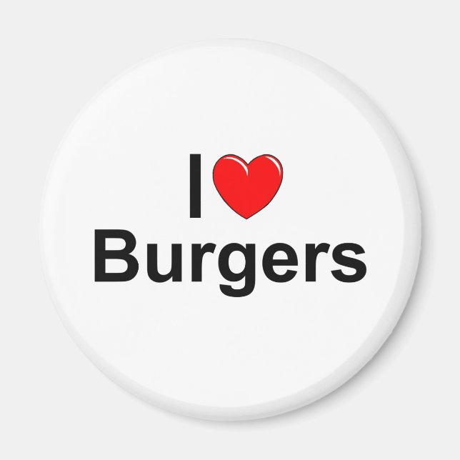 Imán Amo las hamburguesas (del corazón) (Frente)