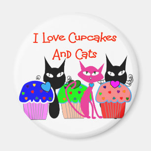 Imán "Amo las magdalenas y los gatos"--Regalos de los