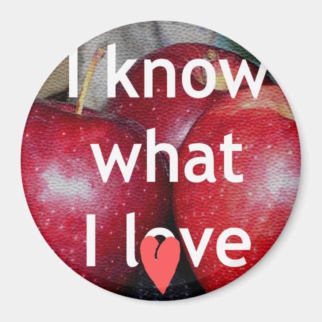 Imán Amo las manzanas con compasión (Frente)