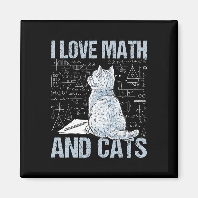 Imán Amo las Matemáticas y Gatos Profesor de Ciencias E (Frente)