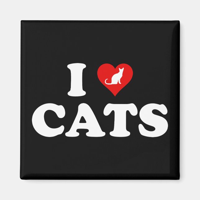 Imán Amo los gatos (del corazón) (Frente)