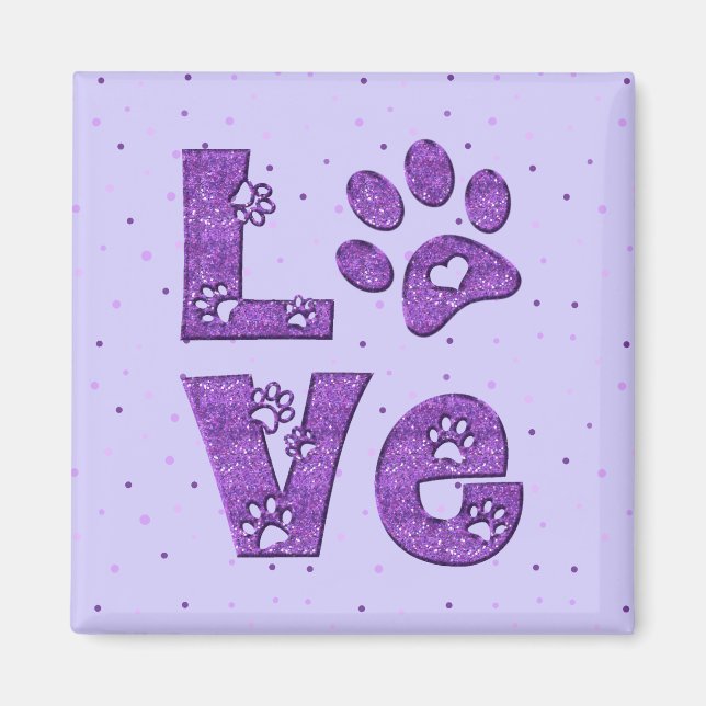 Imán Amo los gatos - púrpura (Frente)