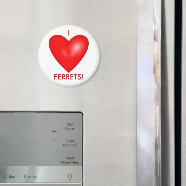 Imán Amo los hurones con el corazón rojo (In situ (nevera))