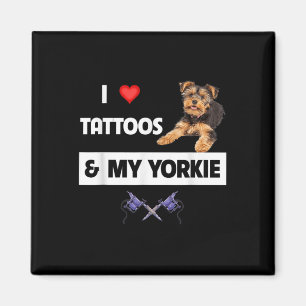 Imán Amo Los Tattoos Y Mi Terrier Yorkie Dog Yorkshire
