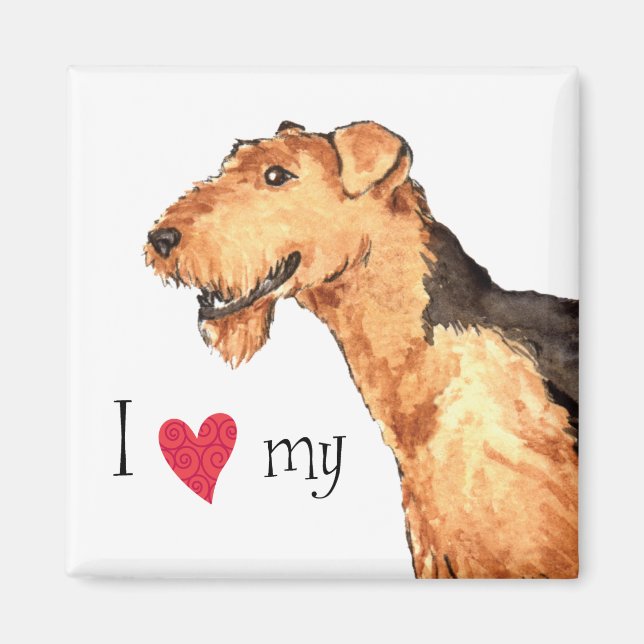 Imán Amo mi Airedale (Frente)