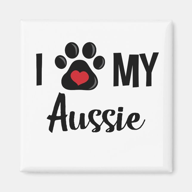 Imán Amo Mi Aussie (Frente)