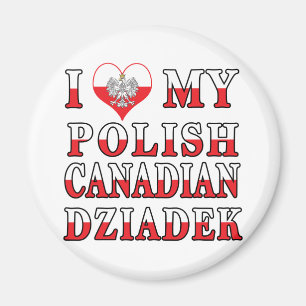 Imán Amo mi bandera polaca canadiense dziadek