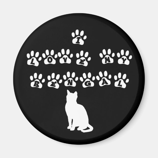 Imán Amo mi Bengala - Texto blanco (Frente)