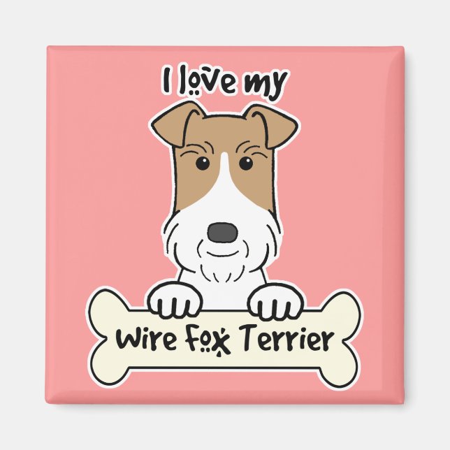 Imán Amo Mi Cable Fox Terrier (Frente)