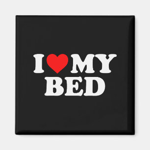 Imán Amo mi cama - Corazón Rojo