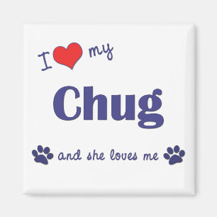Imán Amo mi Chug (el perro femenino)