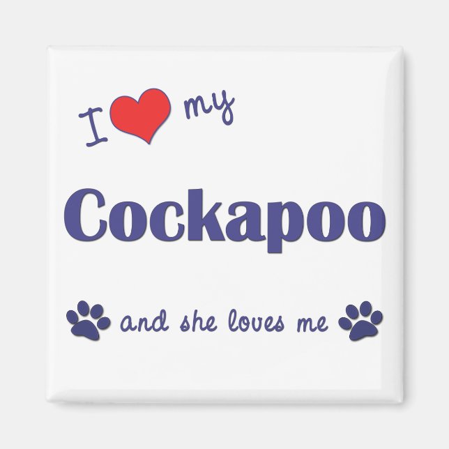 Imán Amo Mi Cockapoo (Perro Femenino) (Frente)