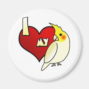 Imán Amo mi Cockatiel de Lutino