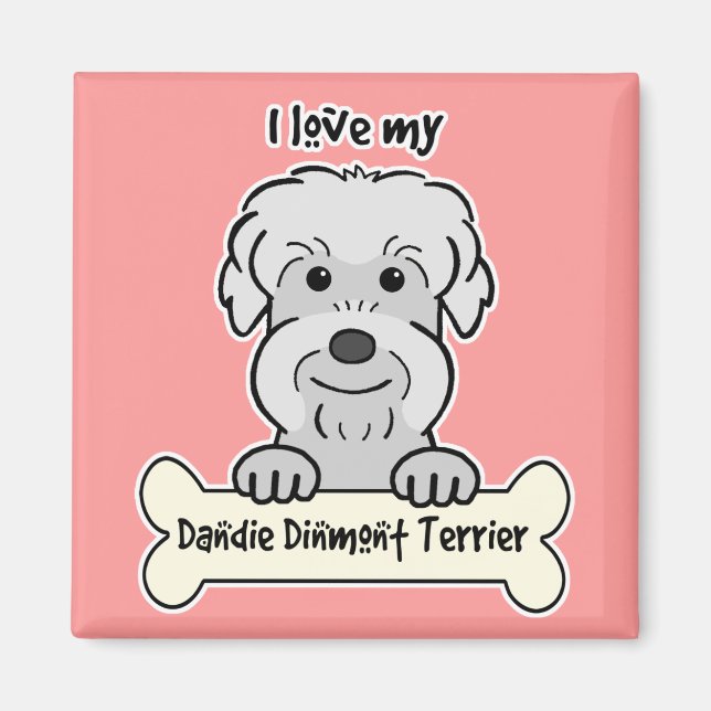 Imán Amo mi Dandie Dinmont Terrier (Frente)