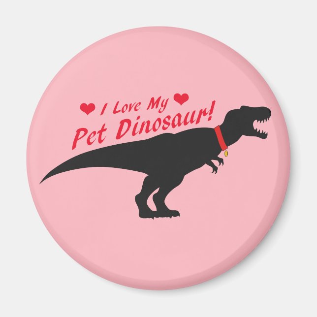 Imán Amo mi dinosaurio Mascota (Frente)