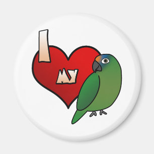 Imán Amo mi frente Conure del melocotón
