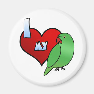 Imán Amo mi gallina india del Parakeet de Ringneck