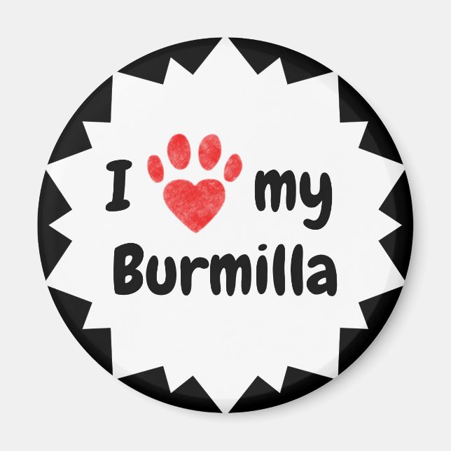 Imán Amo Mi Gato Burmilla (Frente)
