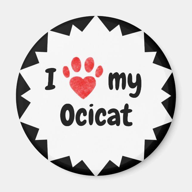 Imán Amo Mi Gato Ocicat (Frente)