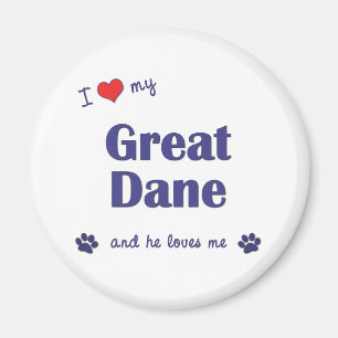 Imán Amo mi great dane (el perro masculino)