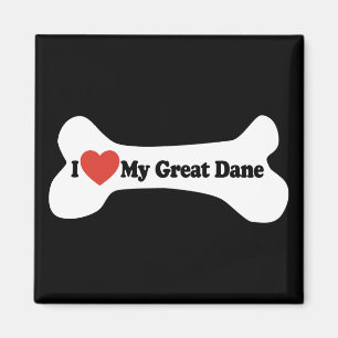 Imán Amo mi great dane - hueso de perro