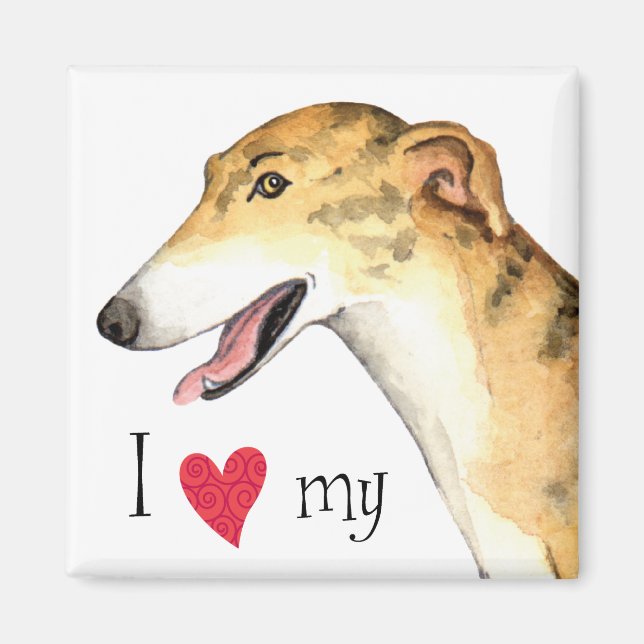 Imán Amo mi Greyhound (Frente)