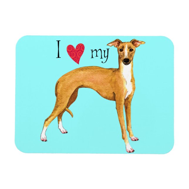 Imán Amo mi Greyhound italiano (Horizontal)