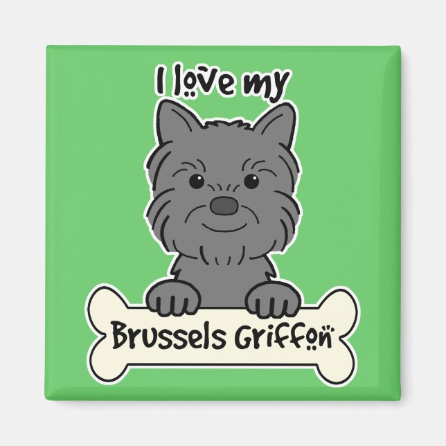 Imán Amo Mi Griffon De Bruselas (Frente)