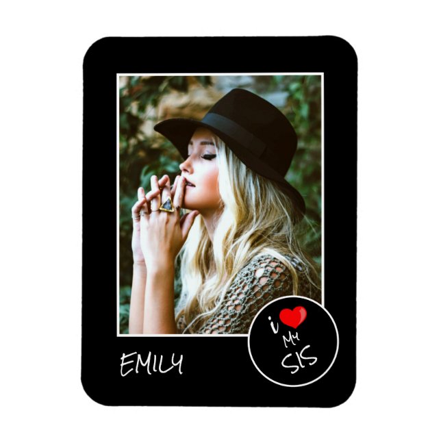 Imán Amo mi hermana, foto Personalizado - Personalizada (Vertical)