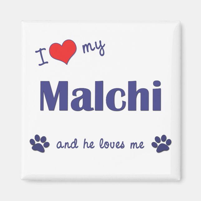 Imán Amo Mi Malchi (Perro Masculino) (Frente)