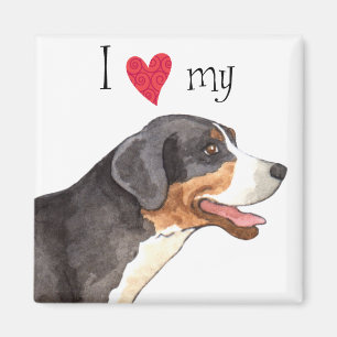 Imán Amo mi mayor perro suizo de la montaña