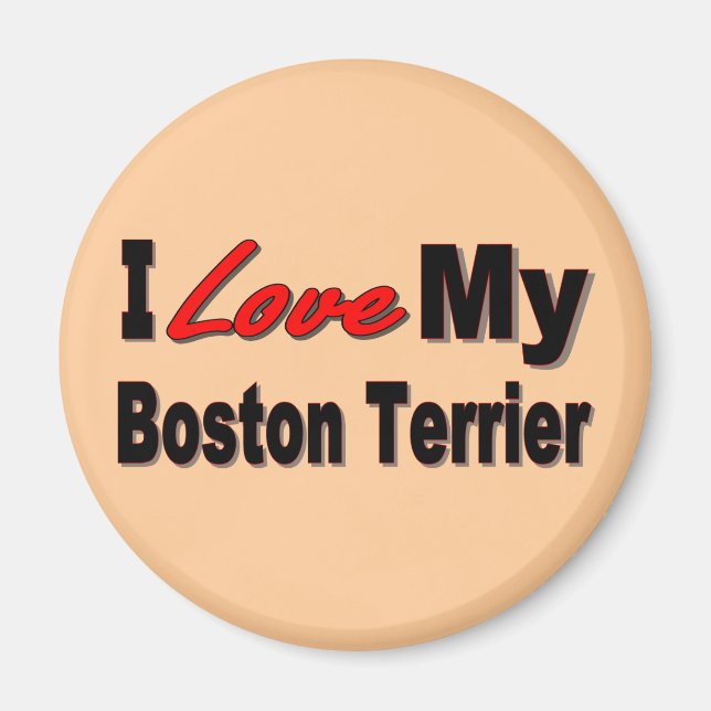 Imán Amo Mi Mercadería Terrier De Boston (Frente)