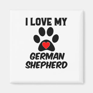 Imán Amo mi negro rojo de Sheperd del alemán del