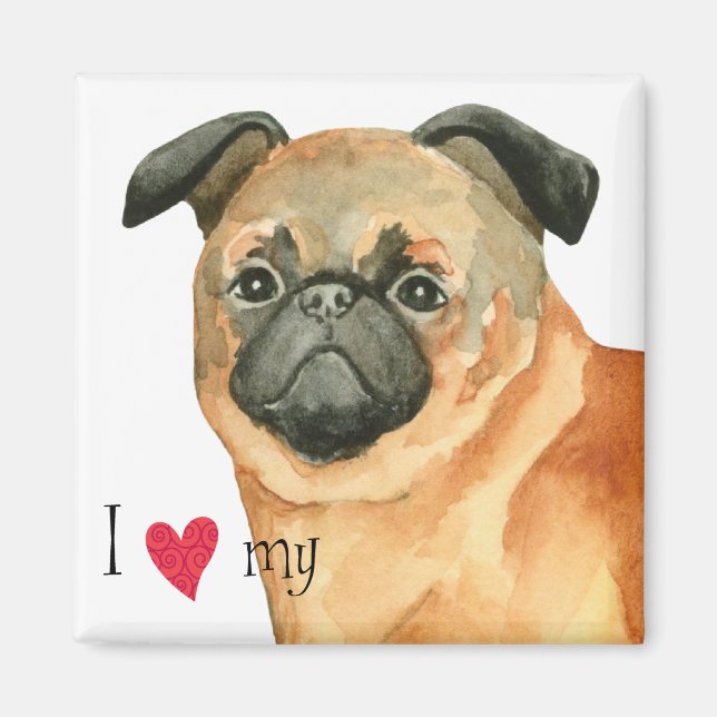 Imán Amo mi Petit Brabancon (Frente)