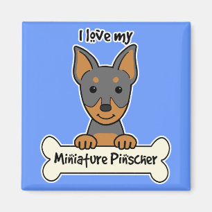 Imán Amo mi Pinscher miniatura