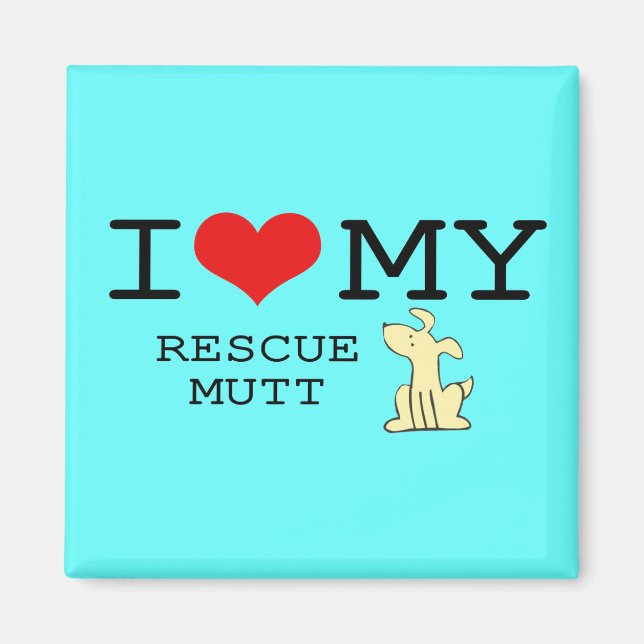 Imán Amo Mi Rescate Mutt Magnet (Frente)