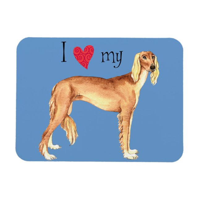 Imán Amo mi Saluki (Horizontal)