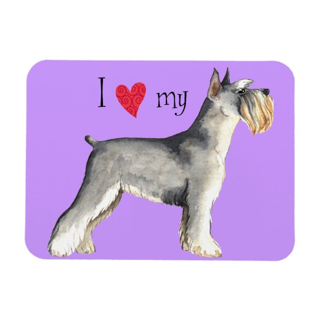 Imán Amo mi Schnauzer en miniatura (Horizontal)