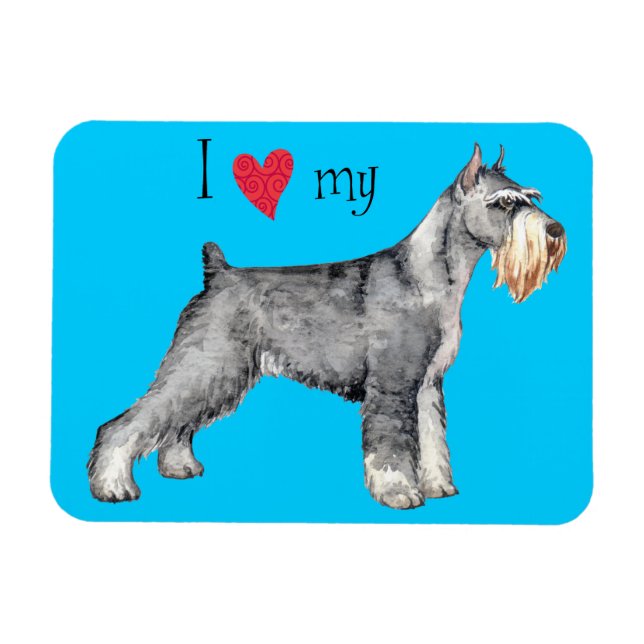 Imán Amo mi Schnauzer estándar (Horizontal)