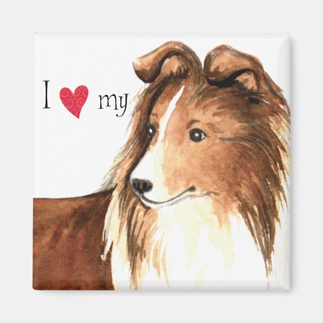 Imán Amo mi Sheltie (Frente)