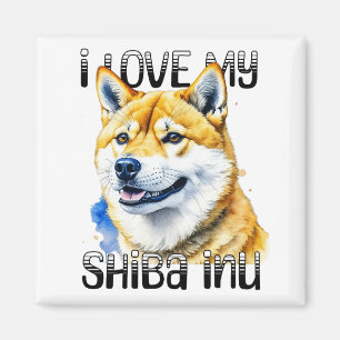 Imán Amo Mi Shiba Inu   Propietario de perros
