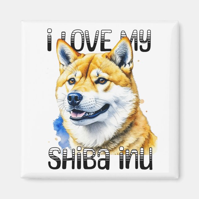 Imán Amo Mi Shiba Inu | Propietario de perros (Frente)