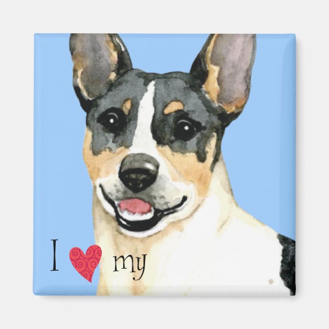 Imán Amo mi Teddy Roosevelt Terrier (Frente)