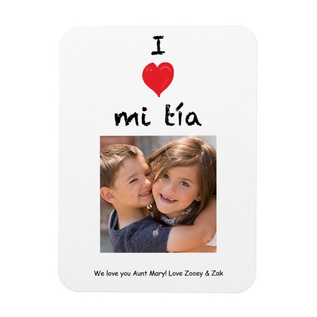 Imán Amo Mi Tia Photo Magnet Keepsake (Vertical)