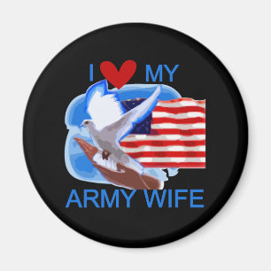 Imán Amo mis camisetas y regalos de la esposa del ejérc