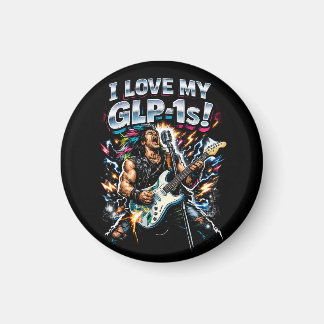 Imán Amo mis GLP-1s Guitarrista de Rock Gráfico Neon