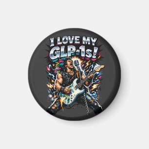 Imán Amo mis GLP-1s Guitarrista de Rock Gráfico Neon